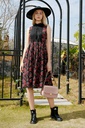 XL313076 Pleated Floral Dress Lady
