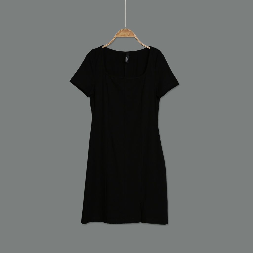 XL213203 Fitted Scoop Neck Midi Dress