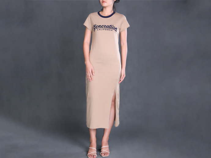 XL213228 Printed T-Shirt Dress Women