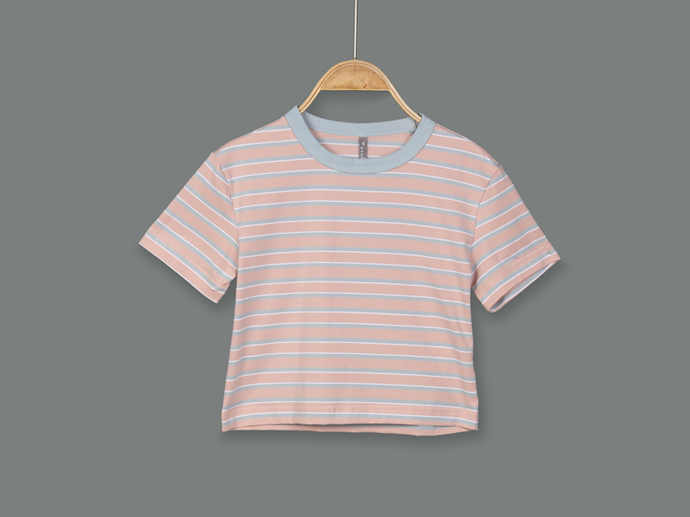KG21067 Striped Baggy T-Shirt Girl