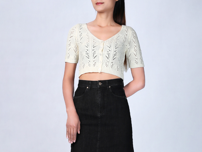 XH213455 Knit Lace Top Lady