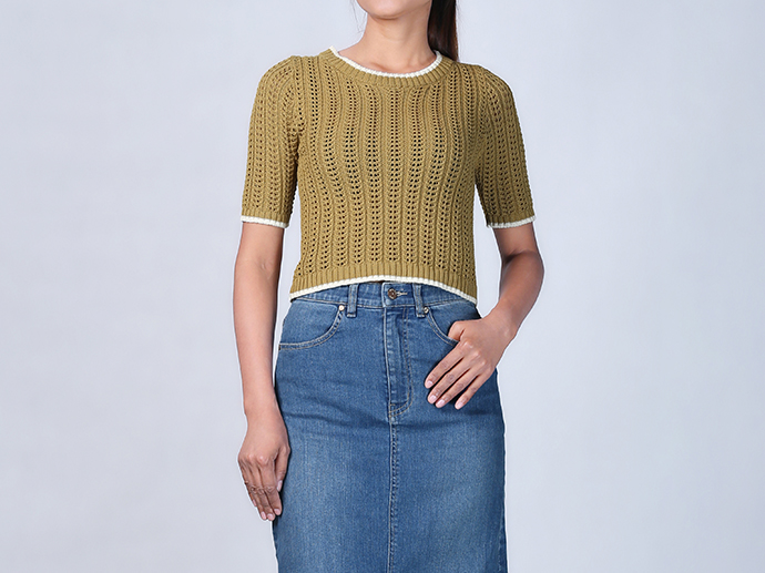 XH213456 Knit Lace Top Lady