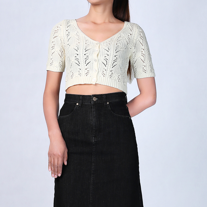 XH213455 Knit Lace Top Lady