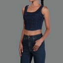 GH33328 Denim Crop Top Lady