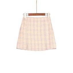 [XK212996] XK212996 Checkered Mini Skirt Lady