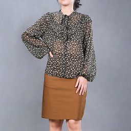 [XH113337] XH113337 Pleated Blouse Lady