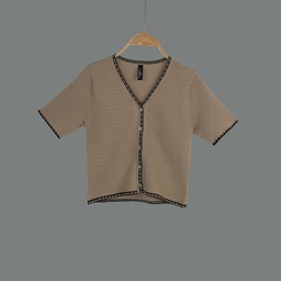 [XH213552] XH213552 Knit Blouse Lady